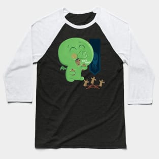 Cutethulhu Likes To Necronomnomnom Baseball T-Shirt